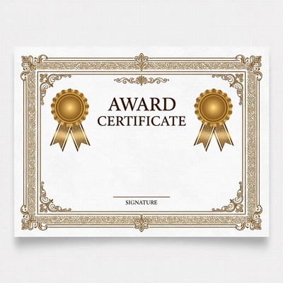Gold Framed Award Certificate Template