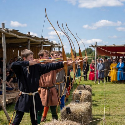Medieval Archers Shooting Bows