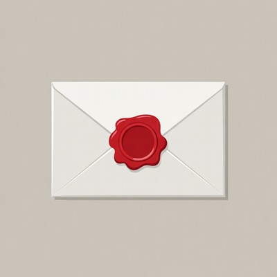 White envelope with red wax seal