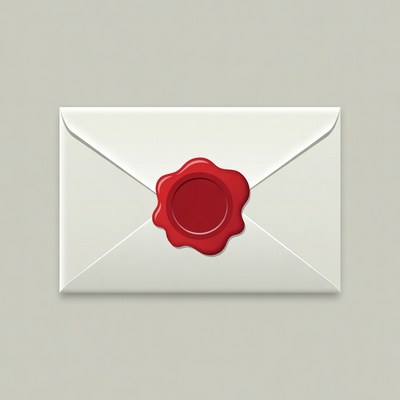 White envelope with red wax seal