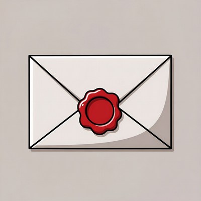 White envelope with red wax seal