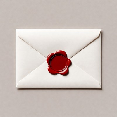 White Envelope with Red Wax Seal