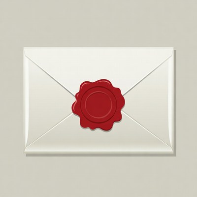 White envelope with red wax seal