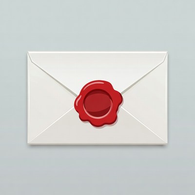 White envelope with red wax seal