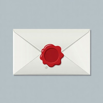 White envelope with red wax seal