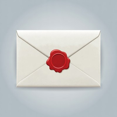 White envelope with red wax seal