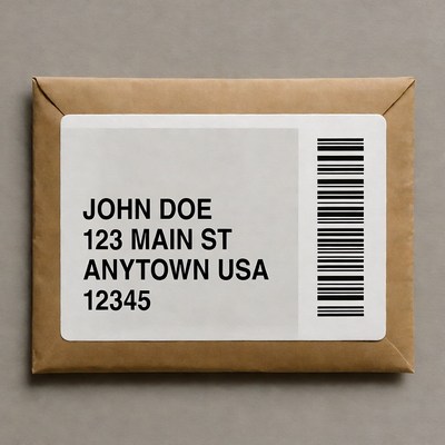Brown Envelope with John Doe Address Label