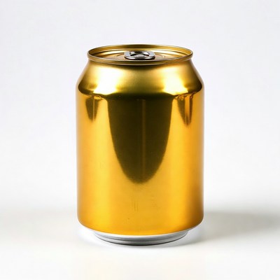 Shiny gold soda can