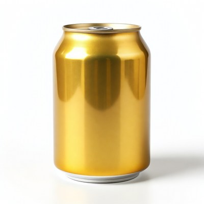 Shiny gold soda can