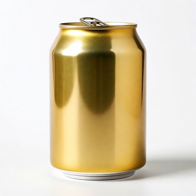 Open Gold Aluminum Can