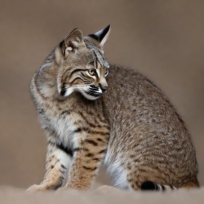 Bobcat sitting on ground