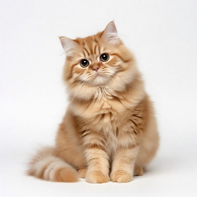 Cute British Shorthair Kitten on White Background