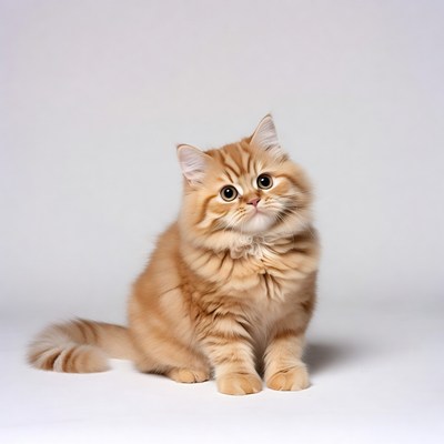 British Shorthair Kitten on White Background