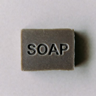 Gray SOAP Bar on White Background