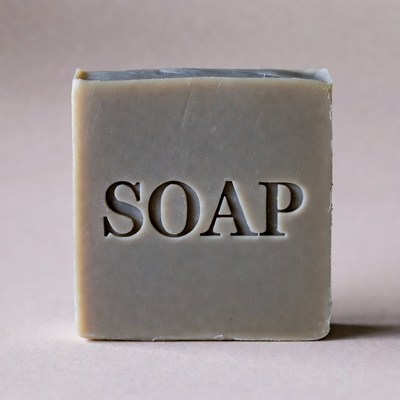 Gray Soap Bar with SOAP Embossed