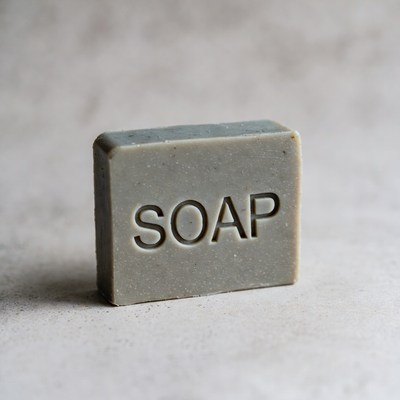 Gray soap bar on surface