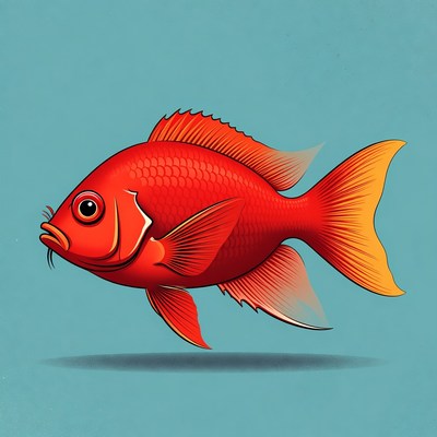 Red Lionfish Illustration