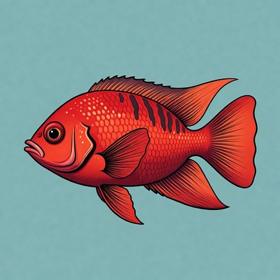 Red Banggai Cardinalfish Illustration