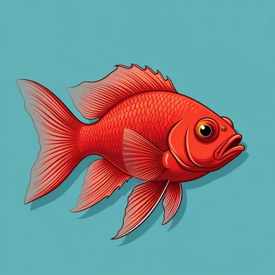 Red Lionfish illustration