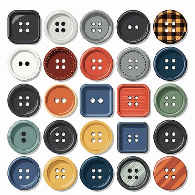 Colorful Buttons Collection Illustration