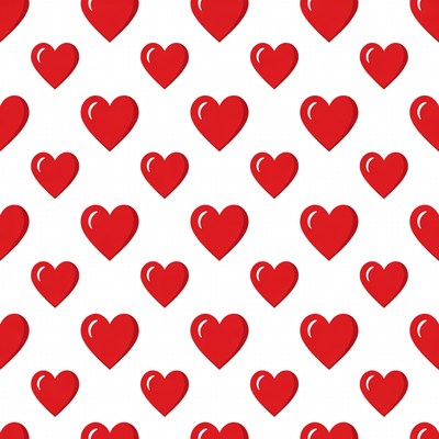Red Hearts Seamless Pattern