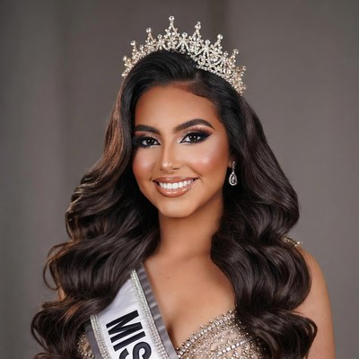 Smiling Woman Wearing Miss Sash and Tiara