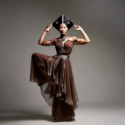 Asian woman in traditional dance pose