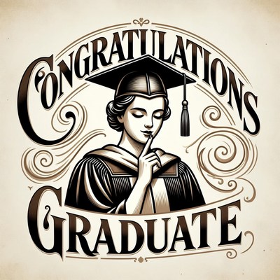 Vintage Graduate Woman Shushing