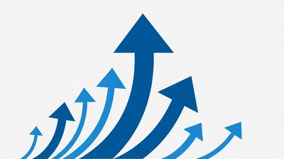 Blue upward arrows illustration