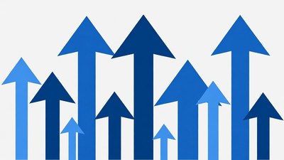 Blue Upward Arrows Clipart