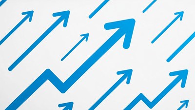 Blue upward arrows illustration