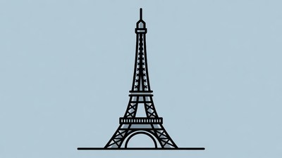 Eiffel Tower silhouette illustration