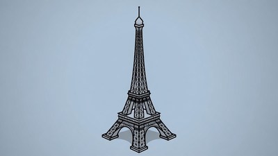 Eiffel Tower 3D Illustration