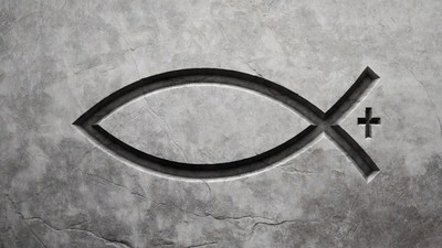 Ichthys Fish Symbol with Cross