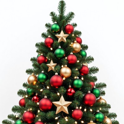 Decorated Christmas Tree with Ornaments