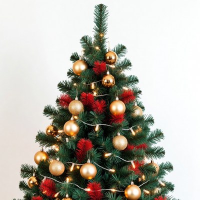 Gold and Red Christmas Tree