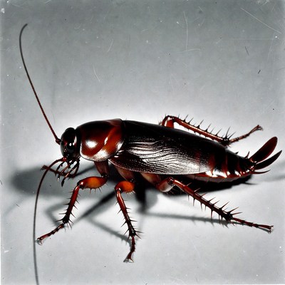 American Cockroach on White Background
