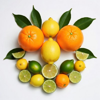 Fruits Arranged as Smiling Face