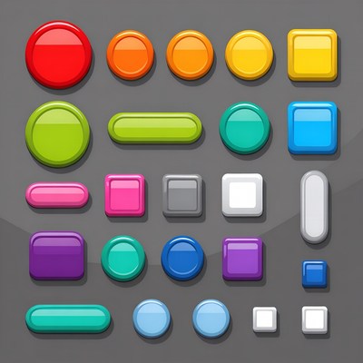 Colorful Buttons Icons Set