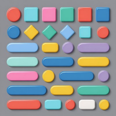 Colorful 3D Geometric Shapes Collection