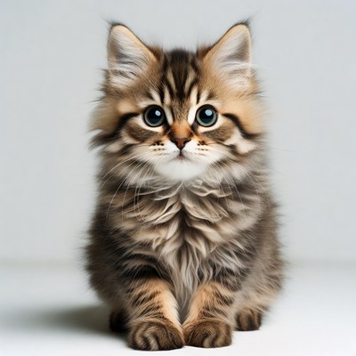 Cute tabby kitten sitting