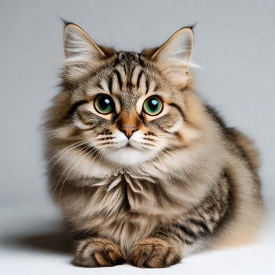 Tabby cat with green eyes