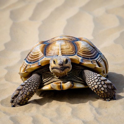 Radiated Tortoise on Sand