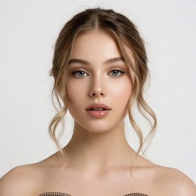 Young woman with loose ponytail hairstyle