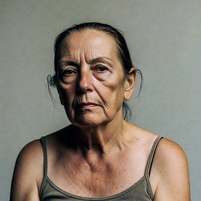 Elderly woman in tank top