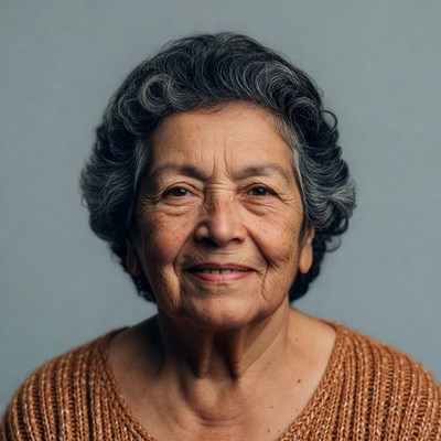 Elderly woman smiling warmly