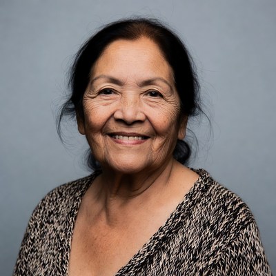 Elderly Asian woman smiling