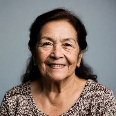 Smiling elderly Latina woman