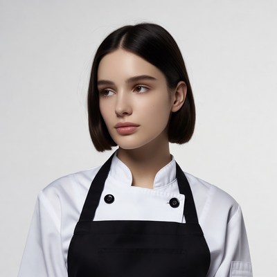 Woman in chef uniform