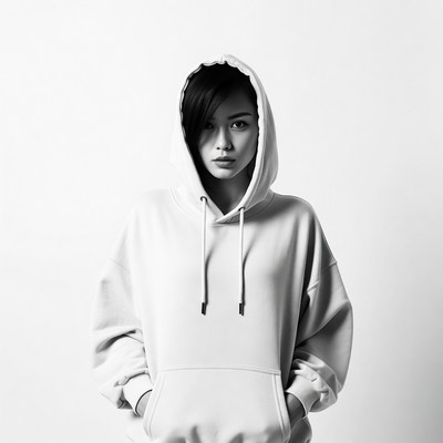 Asian woman in hoodie
